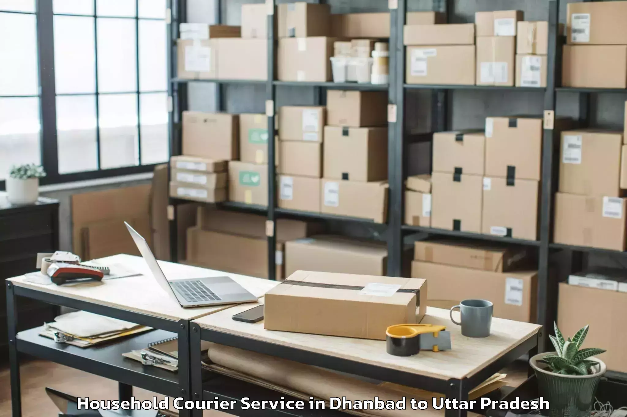 Top Dhanbad to Mahmudabad Household Courier Available